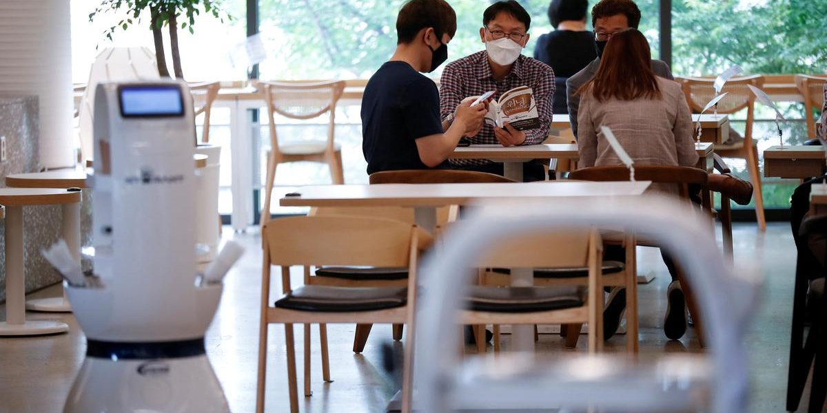 South Korean cafe hires robot barista to help with social