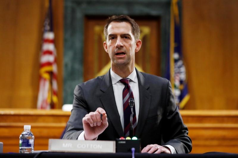 U.S. senator Cotton cautions Britain over Huawei cooperation - Source